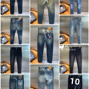 Men’s jeans, sizes 29-42, suitable for 50-100kg, durable denim, multiple trendy styles, best-selling