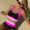 women’s sexy two-piece bikini set wholesale adjustable straps high-waist design