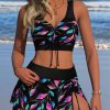 women’s sexy two-piece bikini set wholesale adjustable straps high-waist design