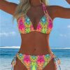 women’s sexy two-piece bikini set wholesale adjustable straps high-waist design