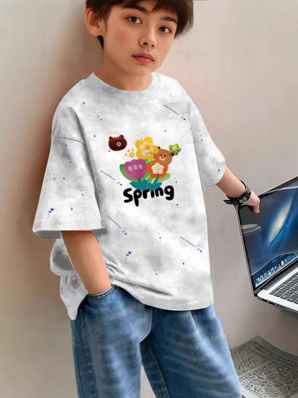 children’s t-shirts wholesale sizes 100-150, various styles and colors, high-quality fabric