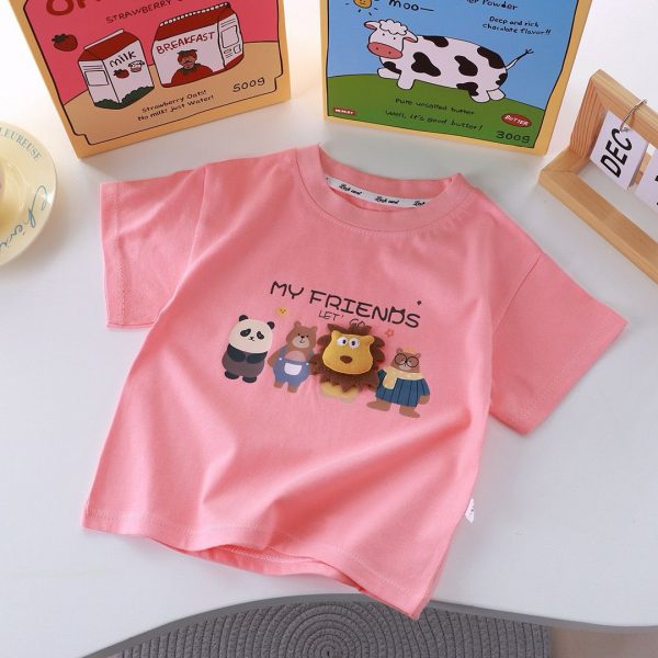 children’s t-shirts wholesale sizes 100-150, various styles and colors, high-quality fabric