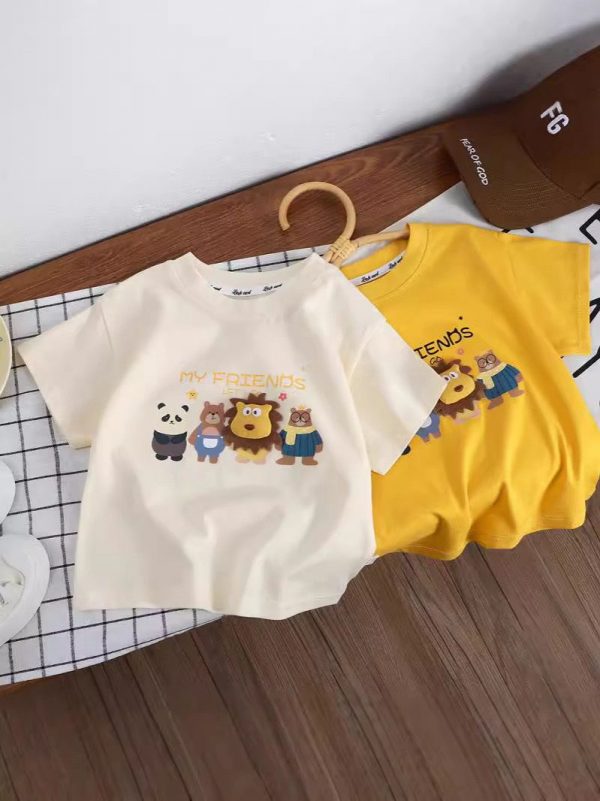 children’s t-shirts wholesale sizes 100-150, various styles and colors, high-quality fabric