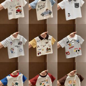 children’s t-shirts wholesale sizes 100-150, many colors and styles, high-quality fabric