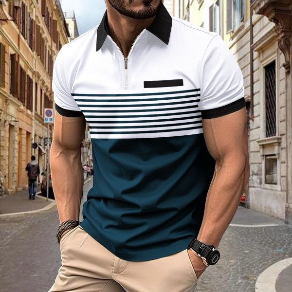 men’s polo t-shirt wholesale high-quality fabric M-5XL multiple patterns and colors