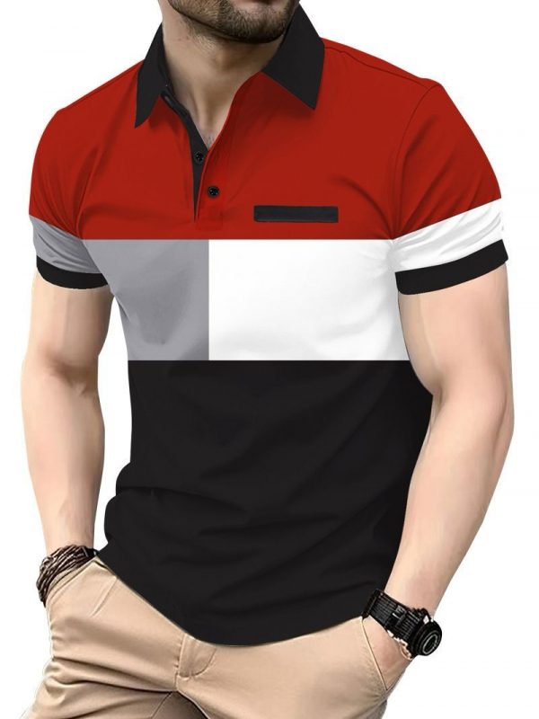 men’s polo t-shirt wholesale high-quality fabric M-5XL multiple patterns and colors