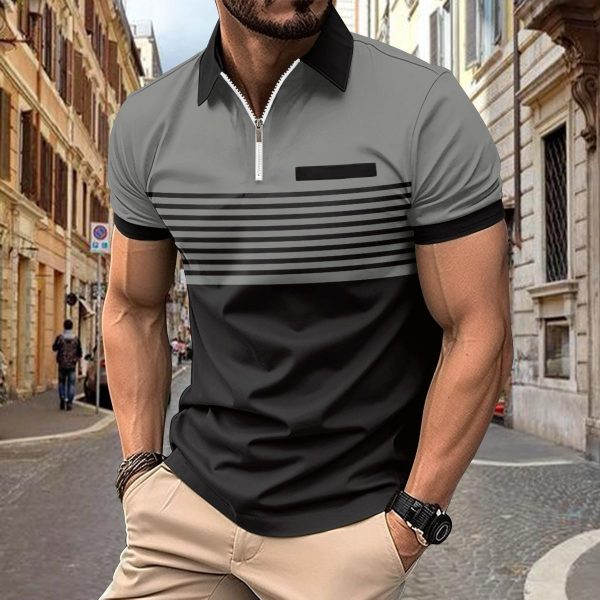 men’s polo t-shirt wholesale high-quality fabric M-5XL multiple patterns and colors