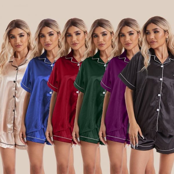 women’s pajama set wholesale sleepwear bulk short sleeve supplier guangzhou china