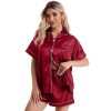 women’s pajama set wholesale sleepwear bulk short sleeve supplier guangzhou china