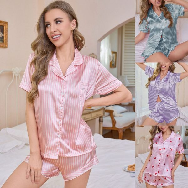 women’s pajama set wholesale sleepwear bulk short sleeve supplier guangzhou china