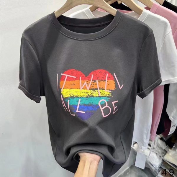 Wholesale women’s T-shirts, all sizes, casual and trendy, multiple flower patterns and colors, comfortable, global shipping