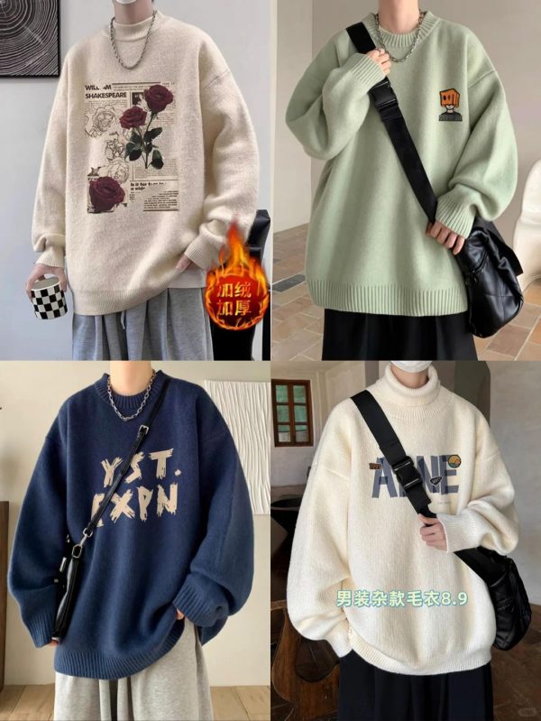 men’s assorted sweaters wholesale sizes M-4XL various styles high-quality fabric