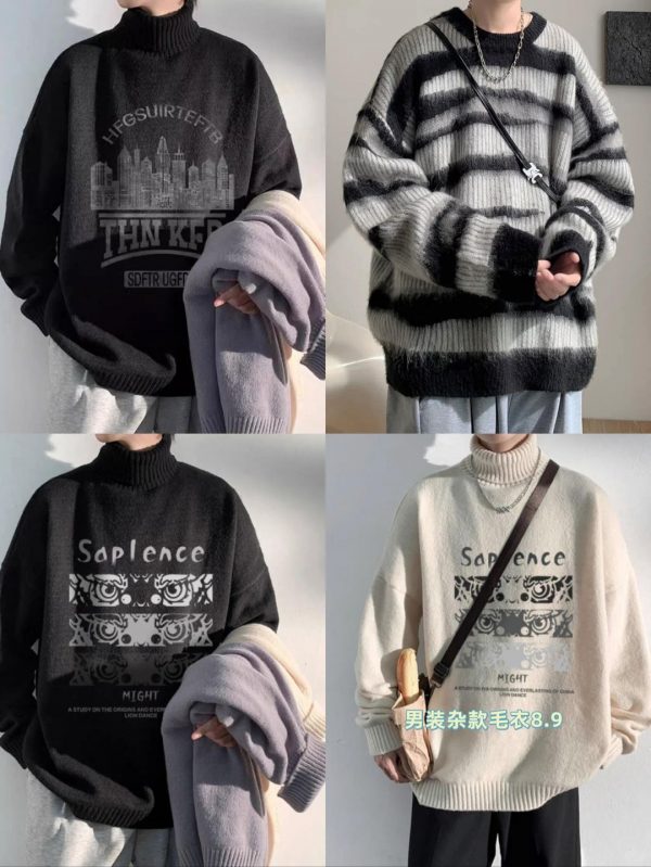 men’s assorted sweaters wholesale sizes M-4XL various styles high-quality fabric