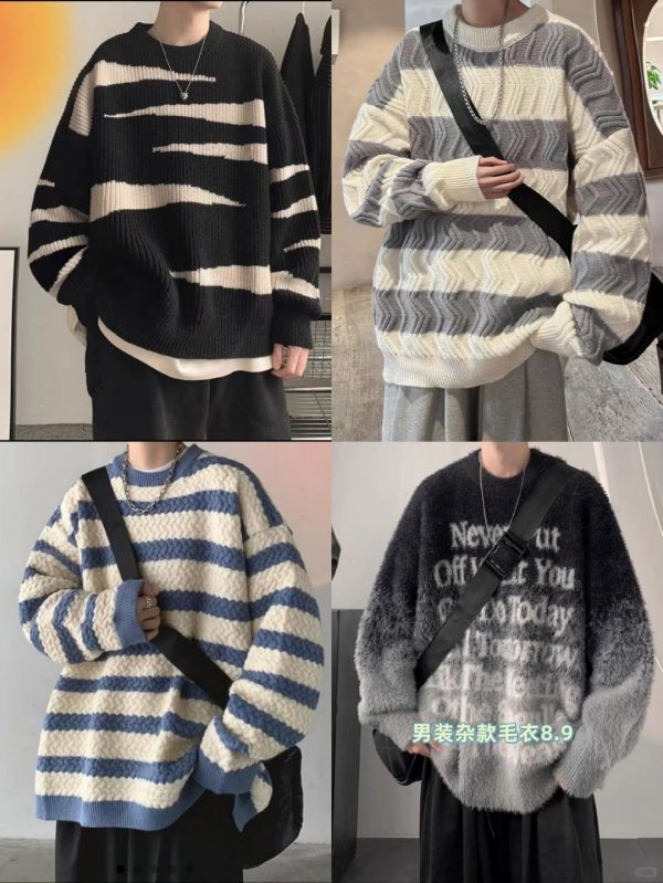 men’s assorted sweaters wholesale sizes M-4XL various styles high-quality fabric