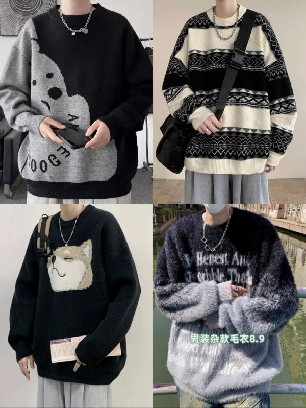 men’s assorted sweaters wholesale sizes M-4XL various styles high-quality fabric