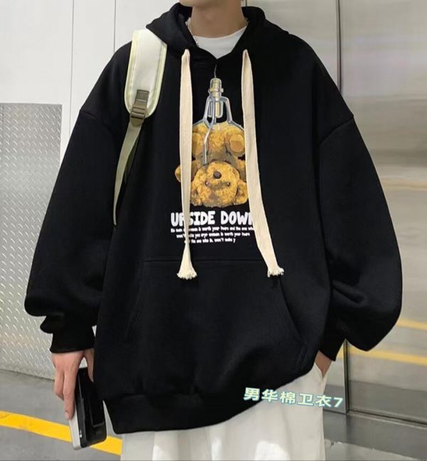 men’s hooded cotton blend sweaters wholesale sizes M-3XL suitable for 50-100KG