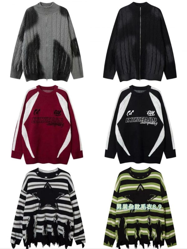 men’s assorted sweaters wholesale sizes M-4XL various styles high-quality fabric