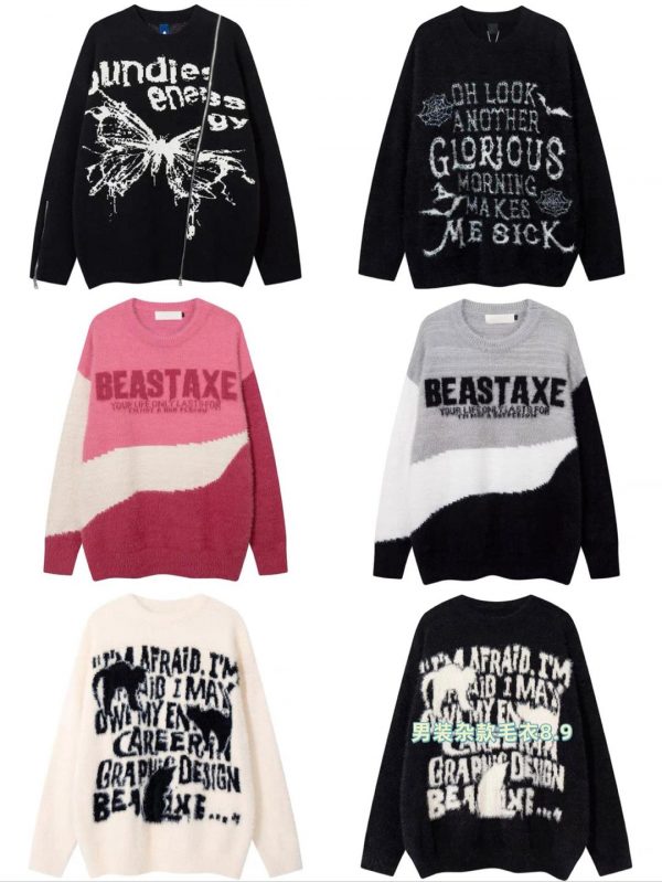 men’s assorted sweaters wholesale sizes M-4XL various styles high-quality fabric