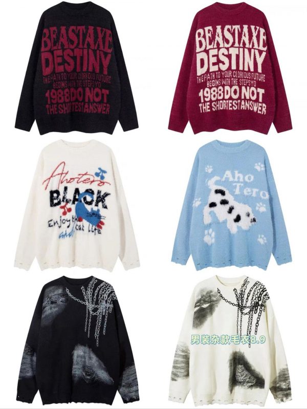 men’s assorted sweaters wholesale sizes M-4XL various styles high-quality fabric