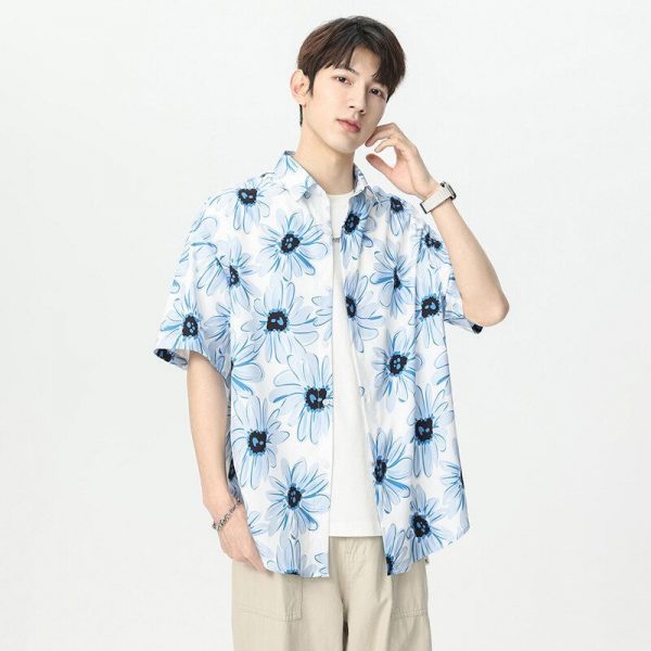 Wholesale men’s floral shirts, multiple sizes, high-quality fabric, trendy floral patterns, global shipping