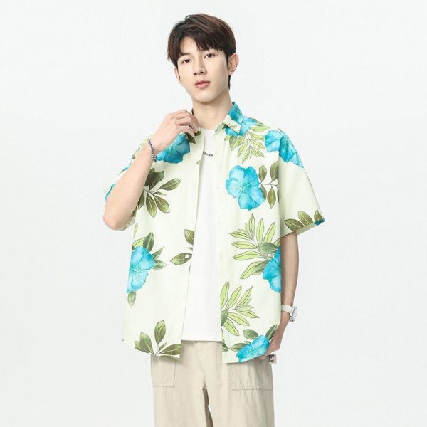 Wholesale men’s floral shirts, multiple sizes, high-quality fabric, trendy floral patterns, global shipping