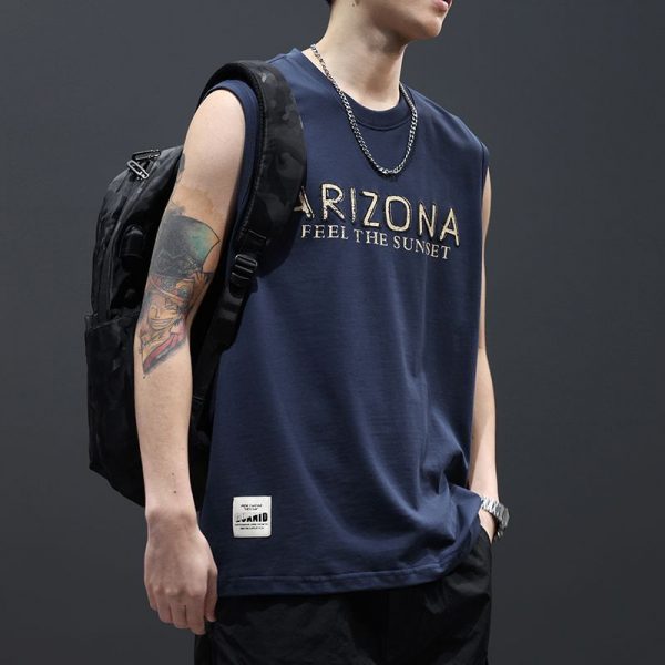 men’s non-t-shirt tank top wholesale M-4XL all cotton fabric multiple styles global shipping