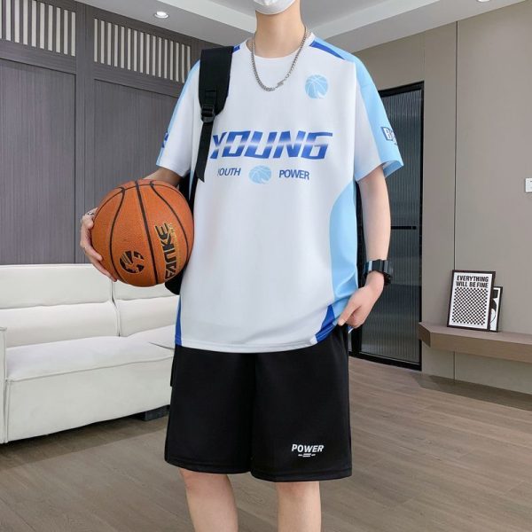 Men's casual ball suit set wholesale, quick-drying breathable fabric, sizes M-4XL