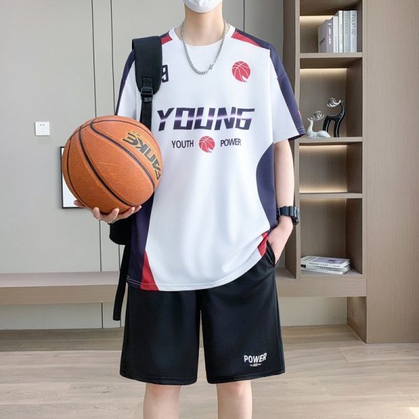 Men's casual ball suit set wholesale, quick-drying breathable fabric, sizes M-4XL