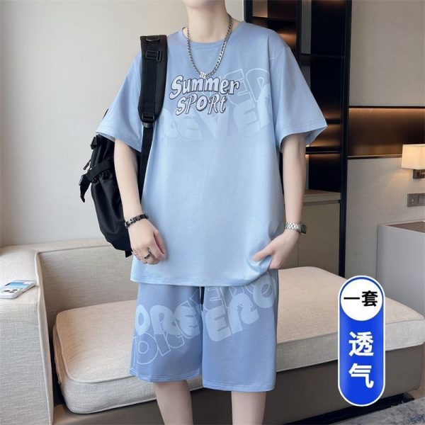 Men's casual ball suit set wholesale, quick-drying breathable fabric, sizes M-4XL