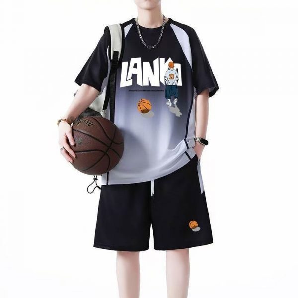 Men's casual ball suit set wholesale, quick-drying breathable fabric, sizes M-4XL