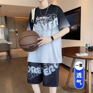 Men's casual ball suit set wholesale, quick-drying breathable fabric, sizes M-4XL